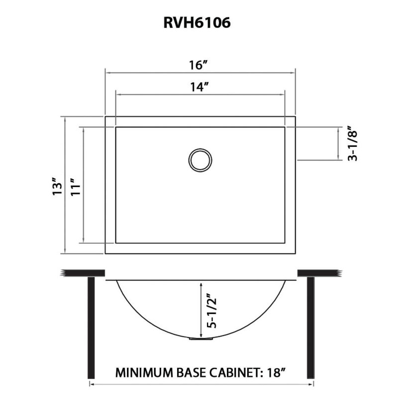Ruvati 16 x 13 inch Bathroom Sink, Brushed