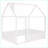 Full Size Wood House Bed Frame with Fence - No Box Spring Required, White-268492464-268492467