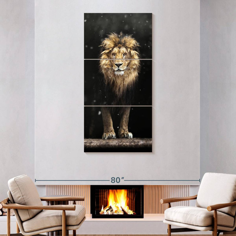 Lion sombre, H 75 po x l 36 po