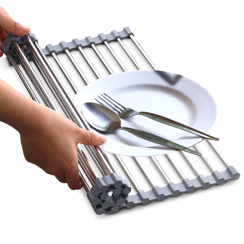 Stainless Steel Foldable Over-the-Sink Dish Rack