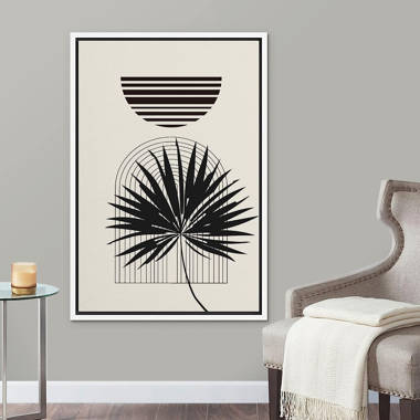 Minimalist Black and White Palm Tree Print - Palm Tree - Sticker