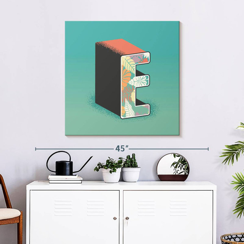 Keiri Leafy Print Letter E, 30" H x 30" W