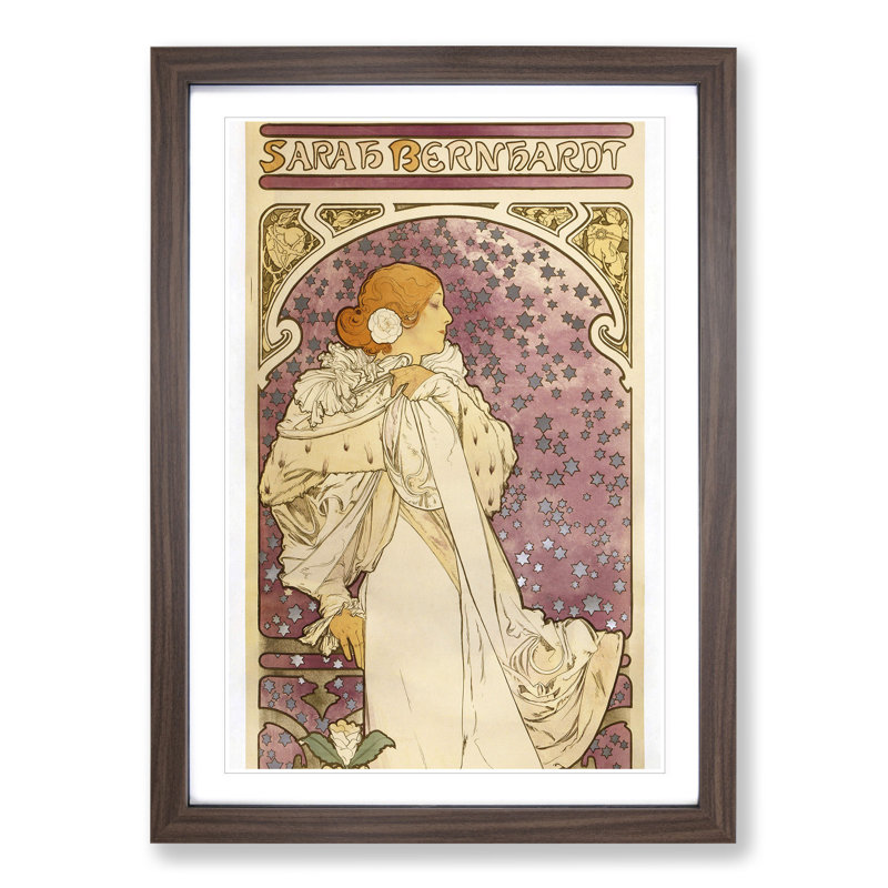 Lady of the Camellias by Alphonse Mucha - Framed Print, 36cm H x 27cm W x 2cm D, Walnut Framed