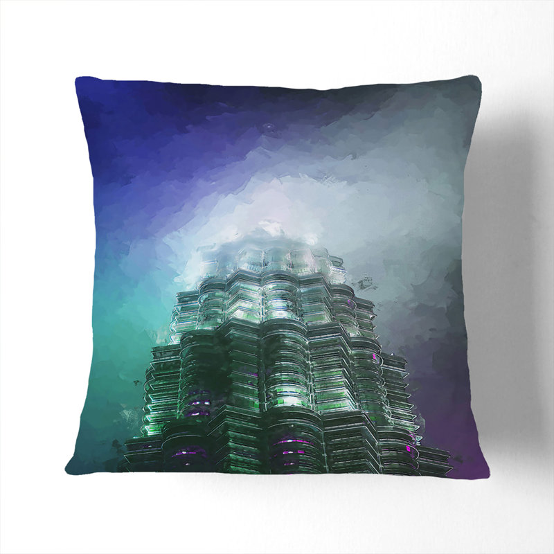 Petronas Tower in Kuala Lumpur Cushion with Filling, 40cm H x 40cm W x 15cm D