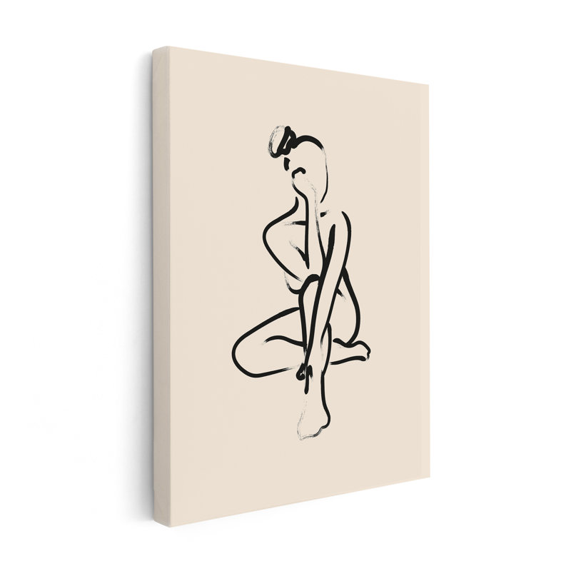 Silhouette nue n ° 2, Canevas, Encadrement blanc, H 16 po x l 20 po