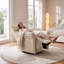 Fauteuil inclinable électrique pivotant de 34,5 po en similicuir-1709284474