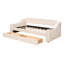 Lit de jour simple avec rangement pour accoudoirs et texture beige, rembourré-796754659