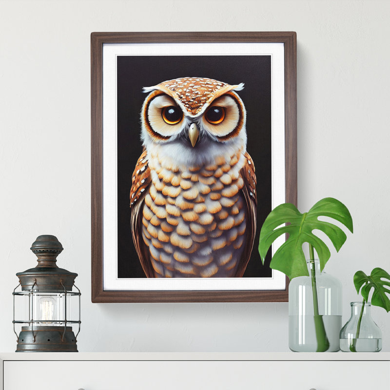 Admirable Owl - Framed Print, Walnut Framed, 34cm H x 25cm W x 2cm D