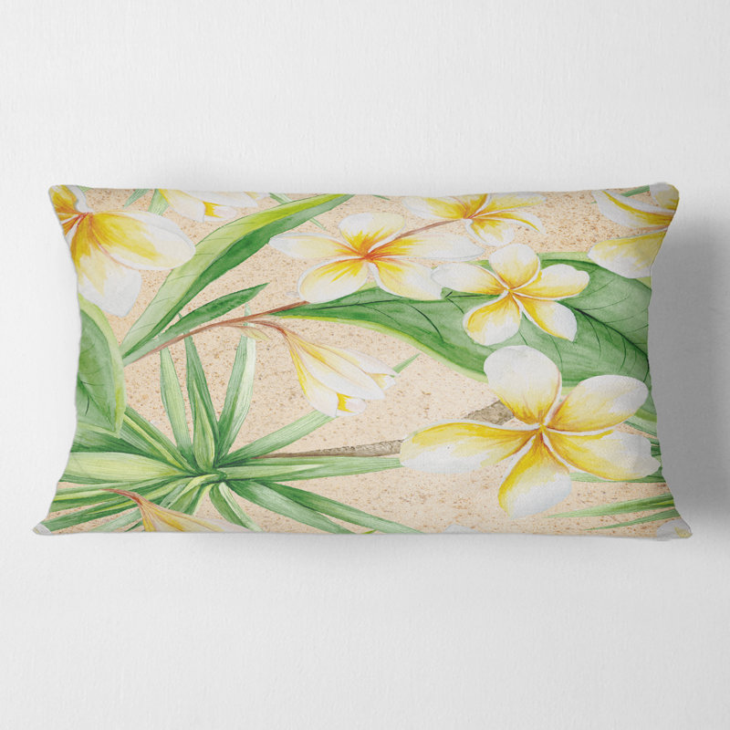 Housse et insert de coussin rectangulaire Tropical Foliage and Flowers