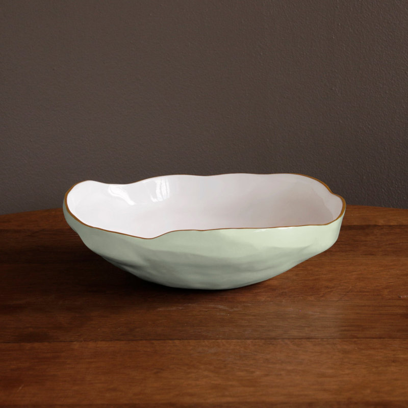 Encanto Nuevo Large Bowl (White), Pistachio/White