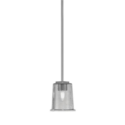 Suspension Franklin Stem miniature présentée en finition graphite avec verre fumé à bulles de 13,3 cm (5,25 po).