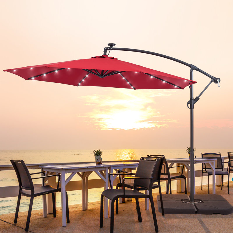 Parasol en porte-à-faux 10 pi Asyra, Rouge
