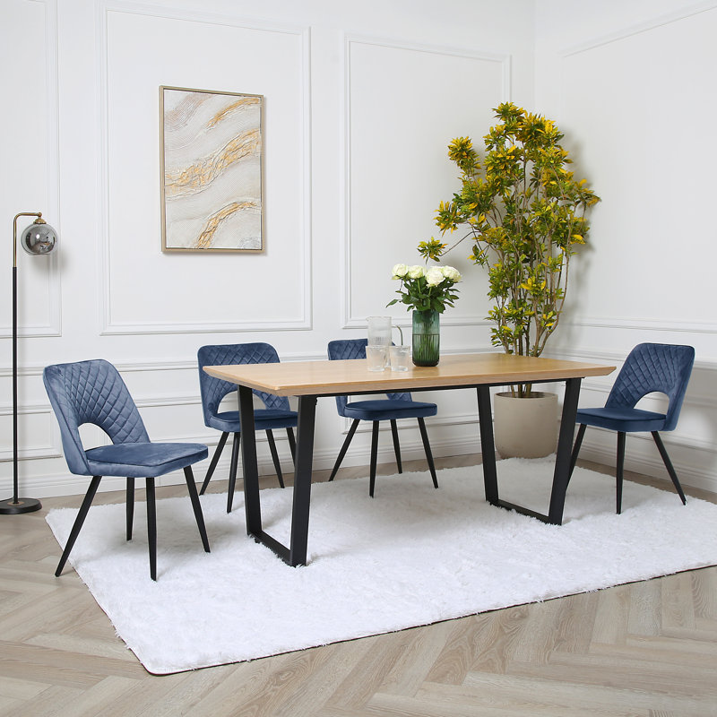 Asfand 4 -Person Dining Set, Dark Blue