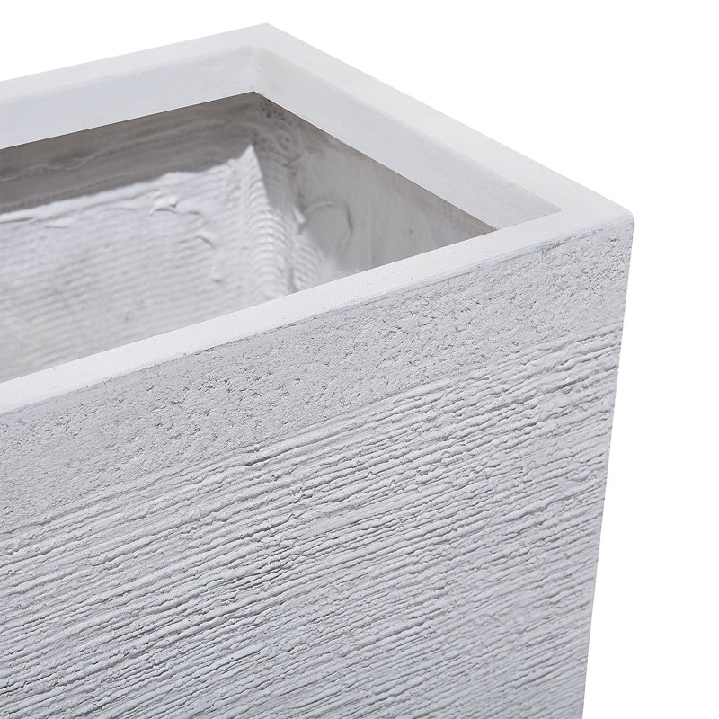 Adrianna Pot Planter, White, 1, 36.5cm H x 80cm W x 37cm D