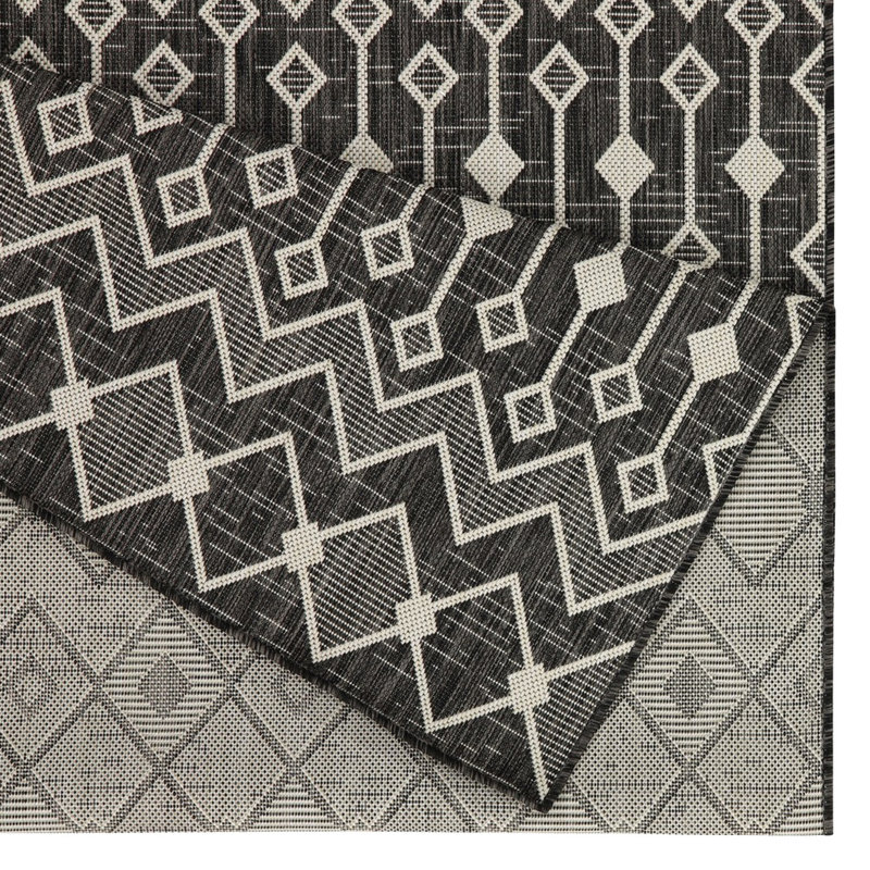 Sunshine High Traffic Area Mat - Anthracite 2.7' X 7.3' Polypropylene For Busy Places Modern Elegance Rug 2 Ft. 7 In. 3 Indoor & Outdoor