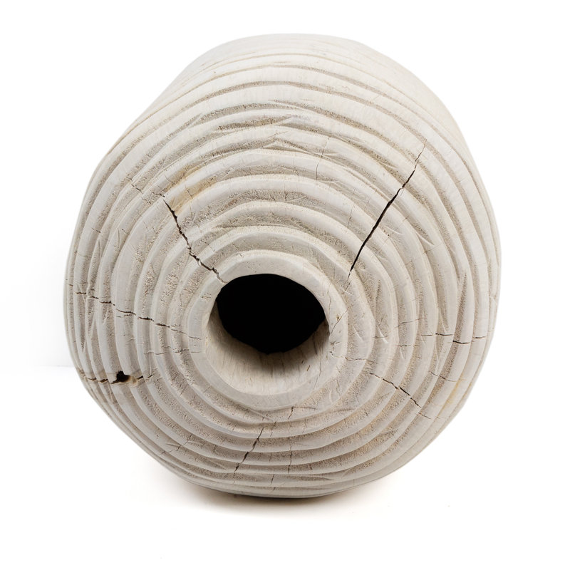 Beto Handmade Wood Table Vase, Ivory