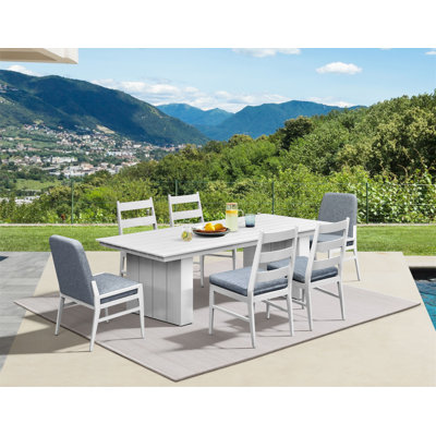 Ensemble de salle à manger Watze, Buff, 7 pièces avec chaises mixtes