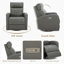 Fauteuil inclinable électrique pivotant en cuir véritable Corvin-1457463113
