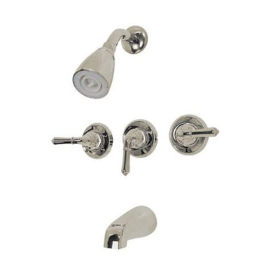 Robinet de baignoire et de douche à inverseur avec valve brute avec poignées à levier en métal et posi-temp Magellan