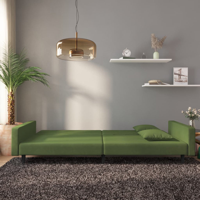 Upholstered 86.6'' Sofa, Black, Dark Green Velvet