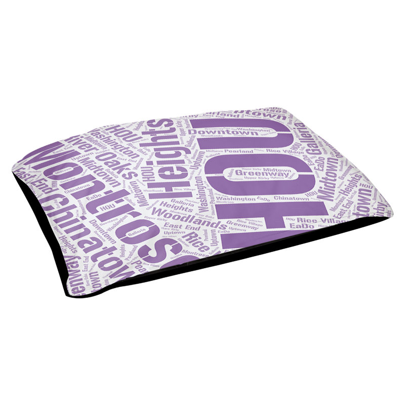 Coussin de chien « districts », Grand (l 40 po x P 30 po x H 14 po), Mauve, Houston