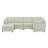 U-Shaped Sectional Sofa With Movable Ottoman, 6-Piece Chenille Fabric Sofa Set