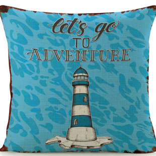  Lighthouse Adventure Square Linen Pillow Cover & Insert