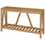 Console, table d'entrée de ferme avec tablette à lattes de rangement, canapé rustique avec anti-basculement pour le salon, couloir, brun