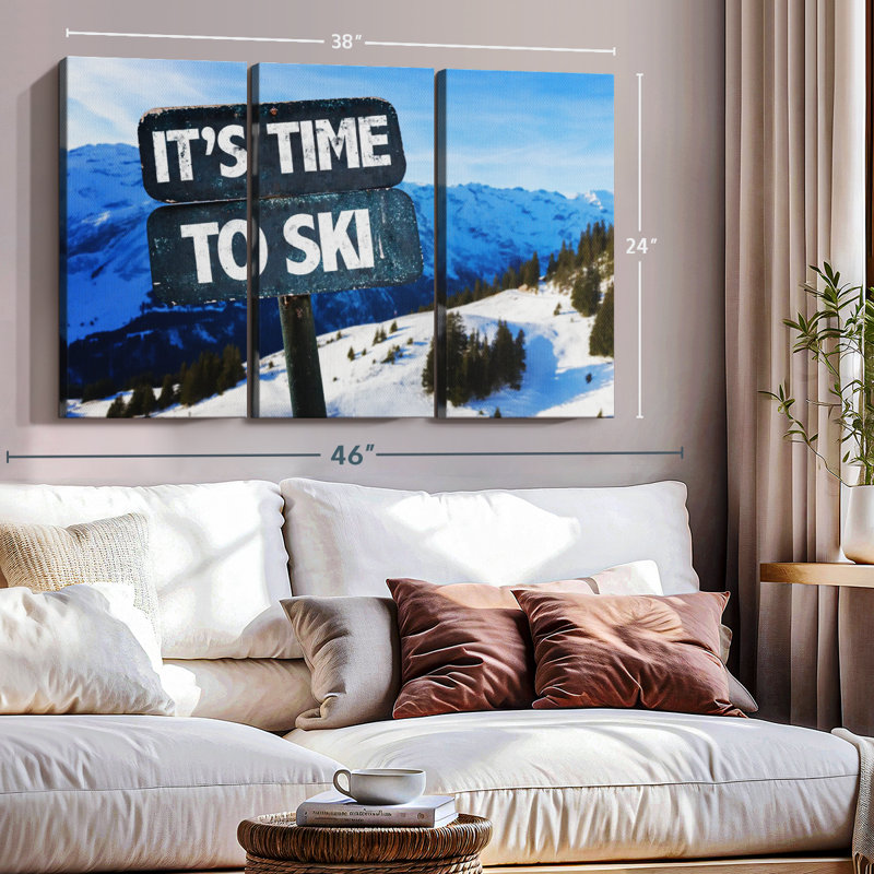 It's Time To Ski 3 - Pièces sur toile, H 20 po x l 33 po x P 1,25 po