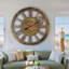 Wall Clock 36" Round Oversized for Living Room decor with Real Moving Gears America Collection-87147387