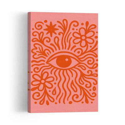 Eye Of Whimsy Organic Abstract Flower Nature Wall Art Print by Treechild - Wrapped Canvas Print