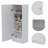 Belleria Single Door Pantry Storage Cabinet With Four Interior Shelves  -White-1363984688