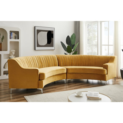 Velours précieux or incurvé - 144,35 po Profondeur, 42,07 po Largeur, 22,33 po Hauteur: 194,38 lb imbattable