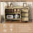 Modern Wave-Pattern Sideboard With 3 Drawers, Large Storage Buffet Cabinet With Hooks And Extra Center Leg,Suitable For Living Room,Entryway,Hallway.-932153549