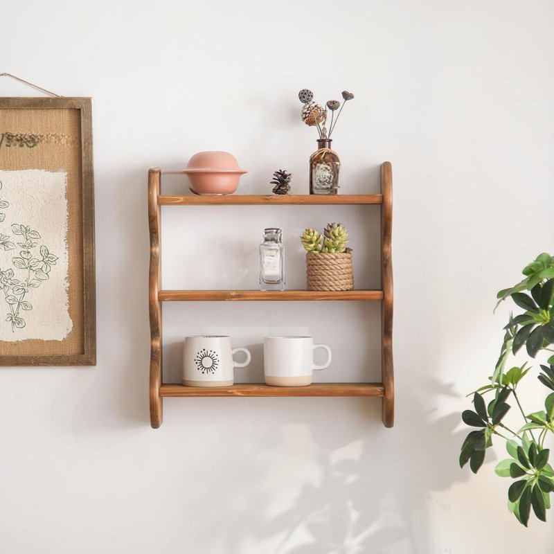 Solid Wood Tiered Shelf