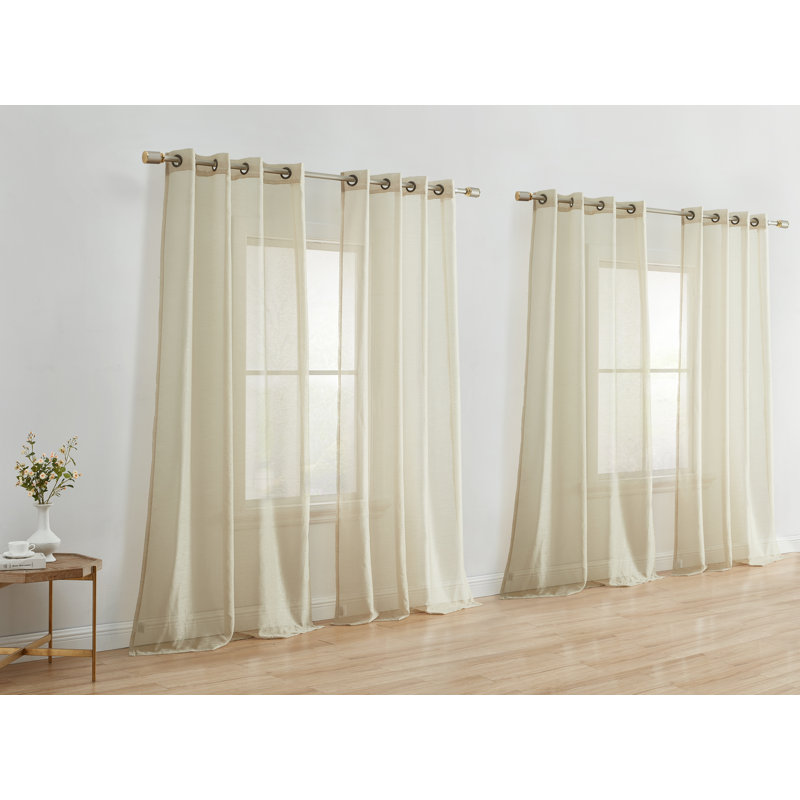 Sudley Sheer Curtain, Beige, 54" W x 84" L