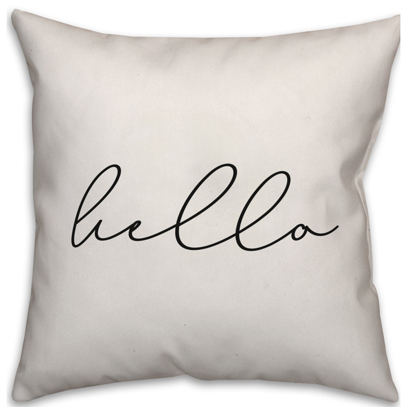Outdoor Throw Pillow, Off White/Black, 16" x 16"