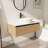 36" Wall Mount Bathroom Vanity with Ceramic Sink - Soft Close Drawer