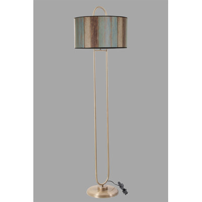 Lampe sur pied moderne, 100% métal, 5,9 po (30 cm) de diamètre des pieds, 66,9 po (170 cm) de hauteur, 17,7 po (45 cm) de diamètre de l'abat-jour, 9,4 po (24 cm) de hauteur de l'abat-jour | Douille E27, 40 W maximum | Conception géométrique glamour pour la maison et le bureau