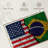 Cracked USA Brazil Flag-46631712