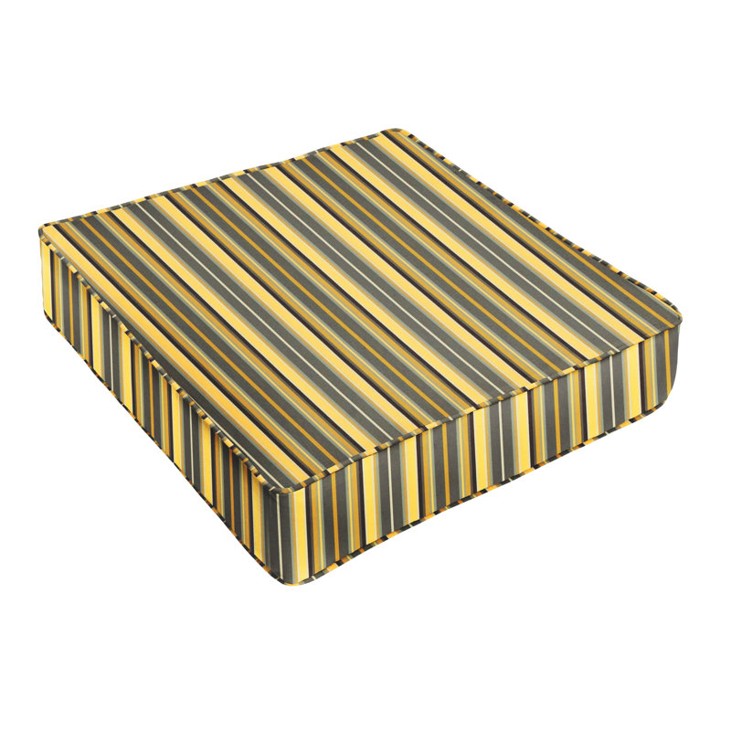 Outdoor Dining Chair Back Cushion, 5" H x 23" W x 25" D, Yellow/Gray