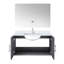 Meuble-lavabo gris foncé de 36 po x P 22 po pour comptoir de salle de bain, comptoir en marbre de culture, robinet, miroir à DEL, grattoir et teinture 22 D, dessus, résistance-897691822