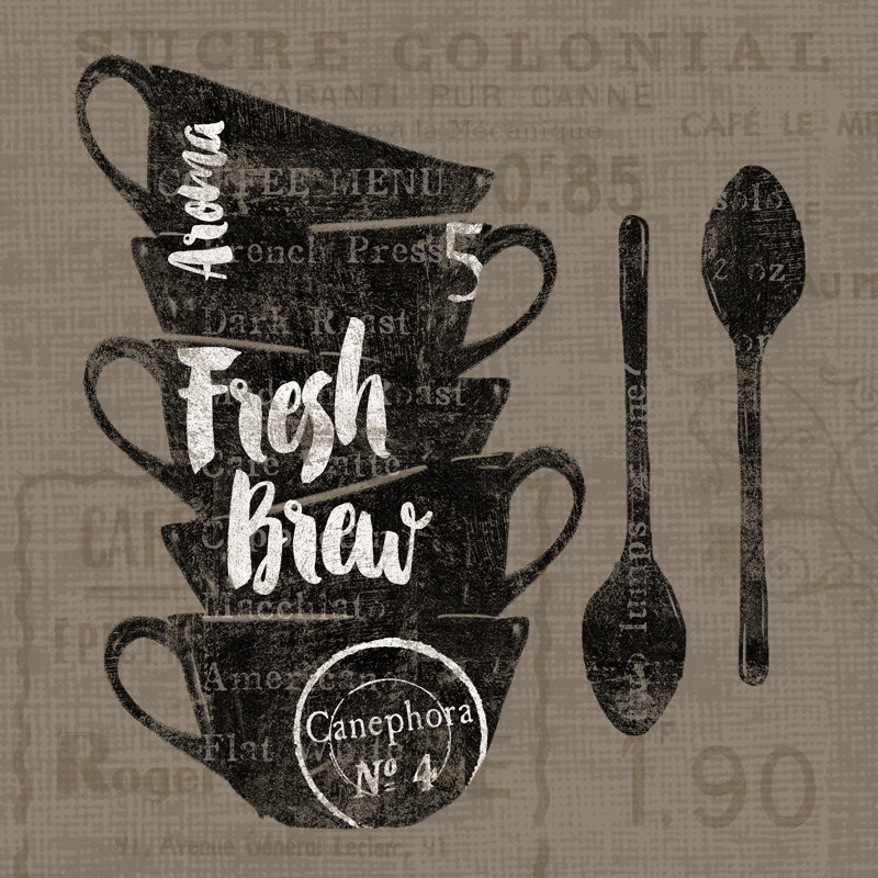 Linen Coffee III by Sue Schlabach - No Frame Print on Canvas, 30cm H x 30cm W x 3.8cm D