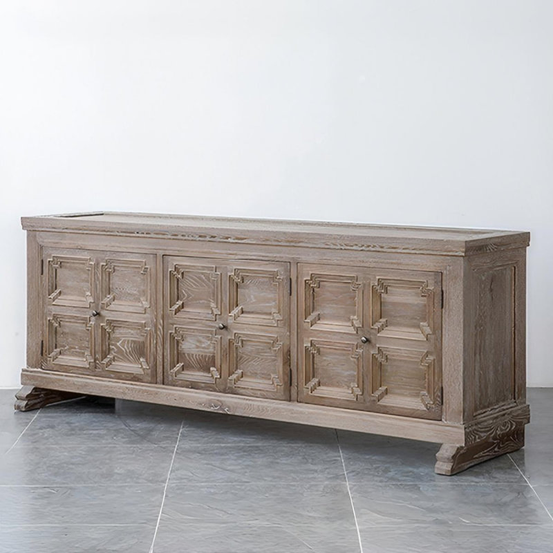 Meuble télé Modern Burlywood, H 31,50 po x L 82,68 po x l 21,65 po, Burlywood