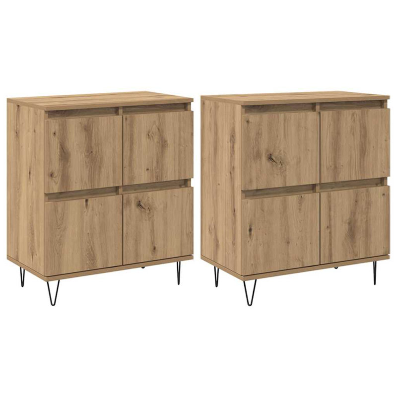 Sideboards 2 Pcs 120 X 35 X 70 Cm Engineered Wood, Artisan Oak