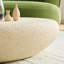 Table basse elliptique en fibre de verre de 53,35 po pour le salon, table rétro, devant avec table à bascule mate, table centrale irrégulière, assemblage sans besoin, jaune clair