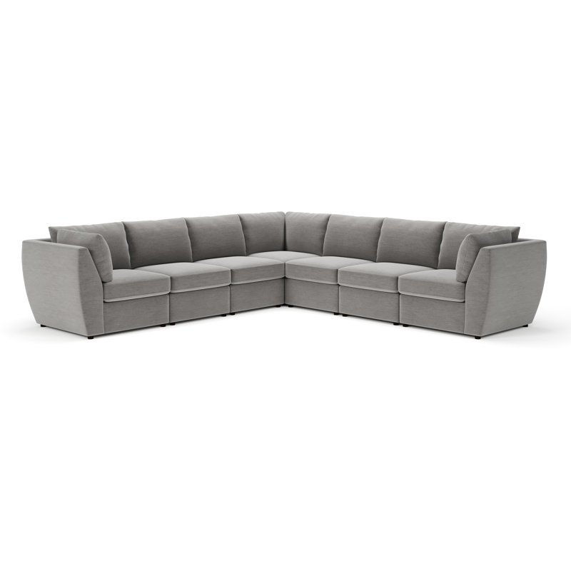 Caldwell 7-Piece Modular Upholstered Sectional, Evan Metal