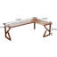 Bureau d'écriture moderne en bois de pin massif en forme de L-1462387539