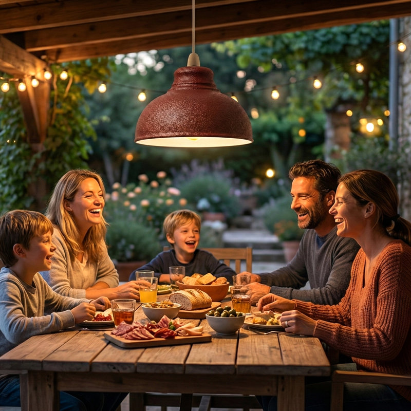 17cm H Metal Dome Lamp Shade ( Screw On ), Burgundy