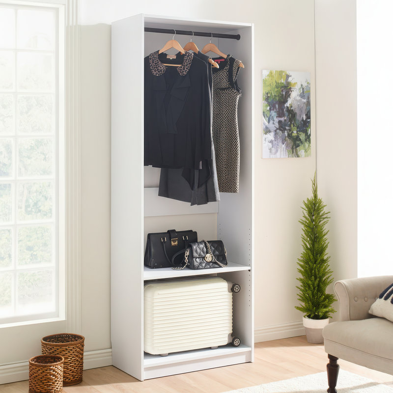 Placard en bois avec trois tablettes Kalinikos, Blanc